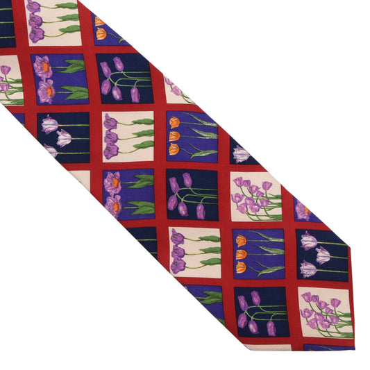 Yves Saint Laurent Silk Tie ca. 144cm/9.5cm - Tulips