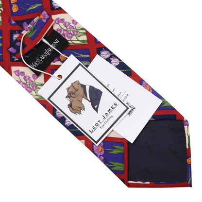 Yves Saint Laurent Silk Tie ca. 144cm/9.5cm - Tulips