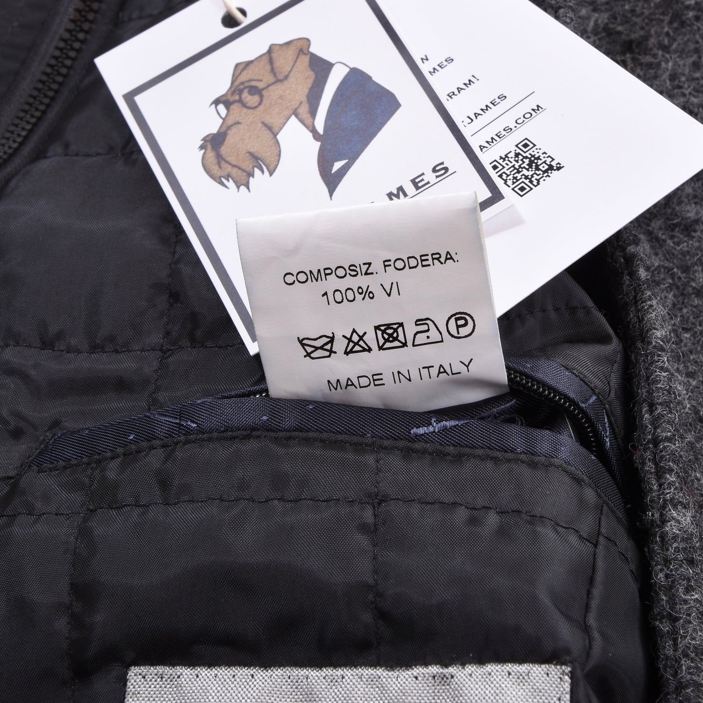 Ancona Wool Jacket Size 52 ca. 56cm - Grey