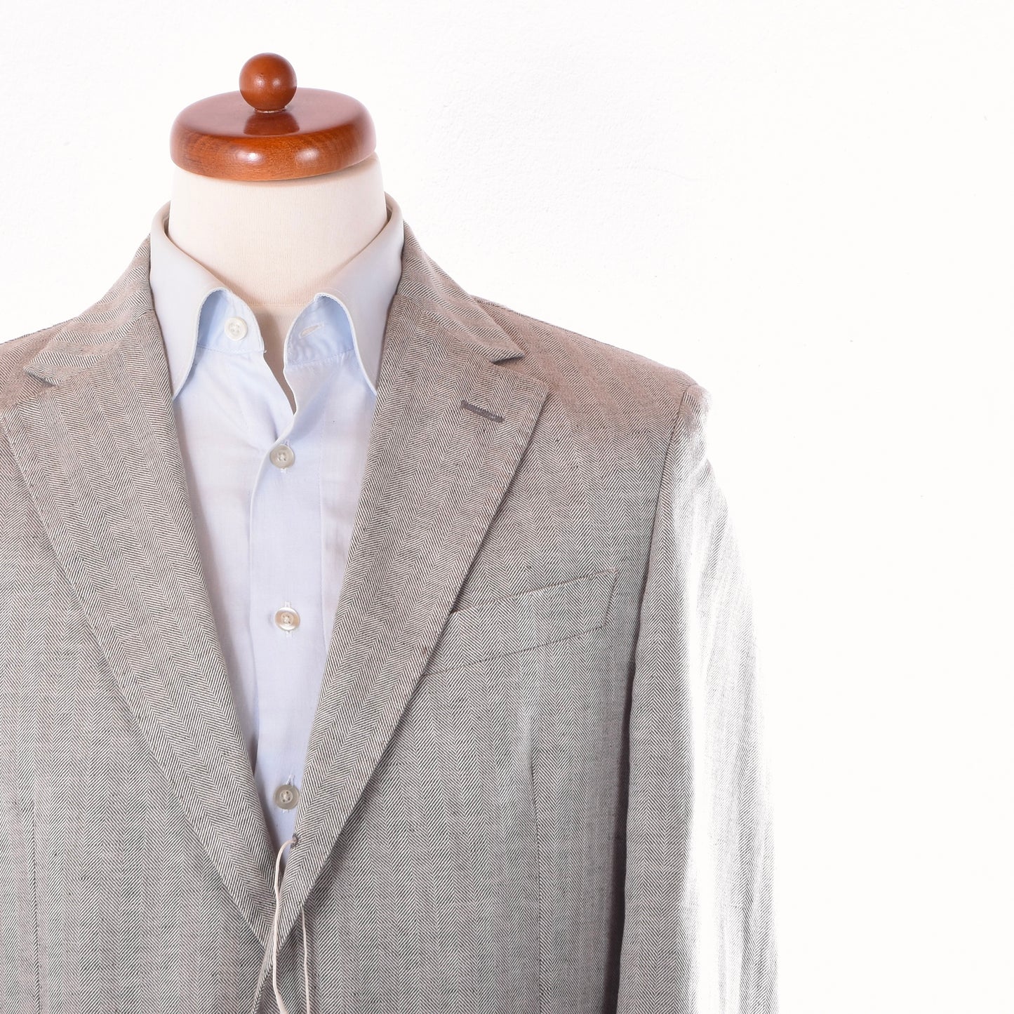 Paoloni Leinen-Baumwoll-Jacke Größe 50 ca. 55cm - Tan-Grau