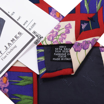 Yves Saint Laurent Silk Tie ca. 144cm/9.5cm - Tulips