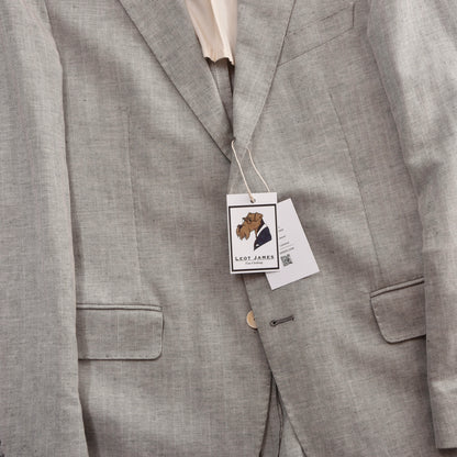 Paoloni Leinen-Baumwoll-Jacke Größe 50 ca. 55cm - Tan-Grau