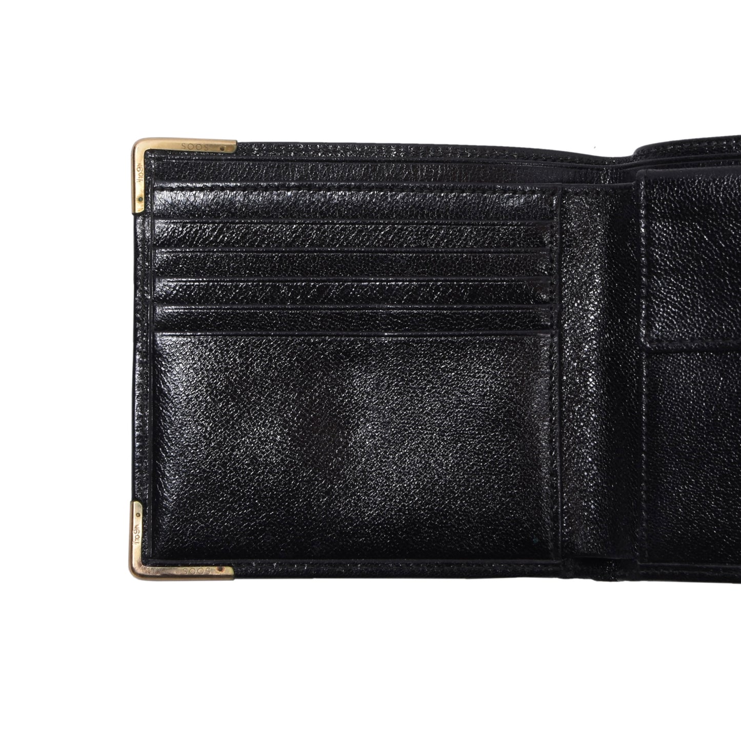 NOS Baumgartner am Graben Wien 1/10 9kt Gold Ledergeldbörse - Schwarz