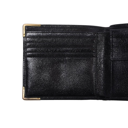 NOS Baumgartner am Graben Wien 1/10 9kt Gold Ledergeldbörse - Schwarz