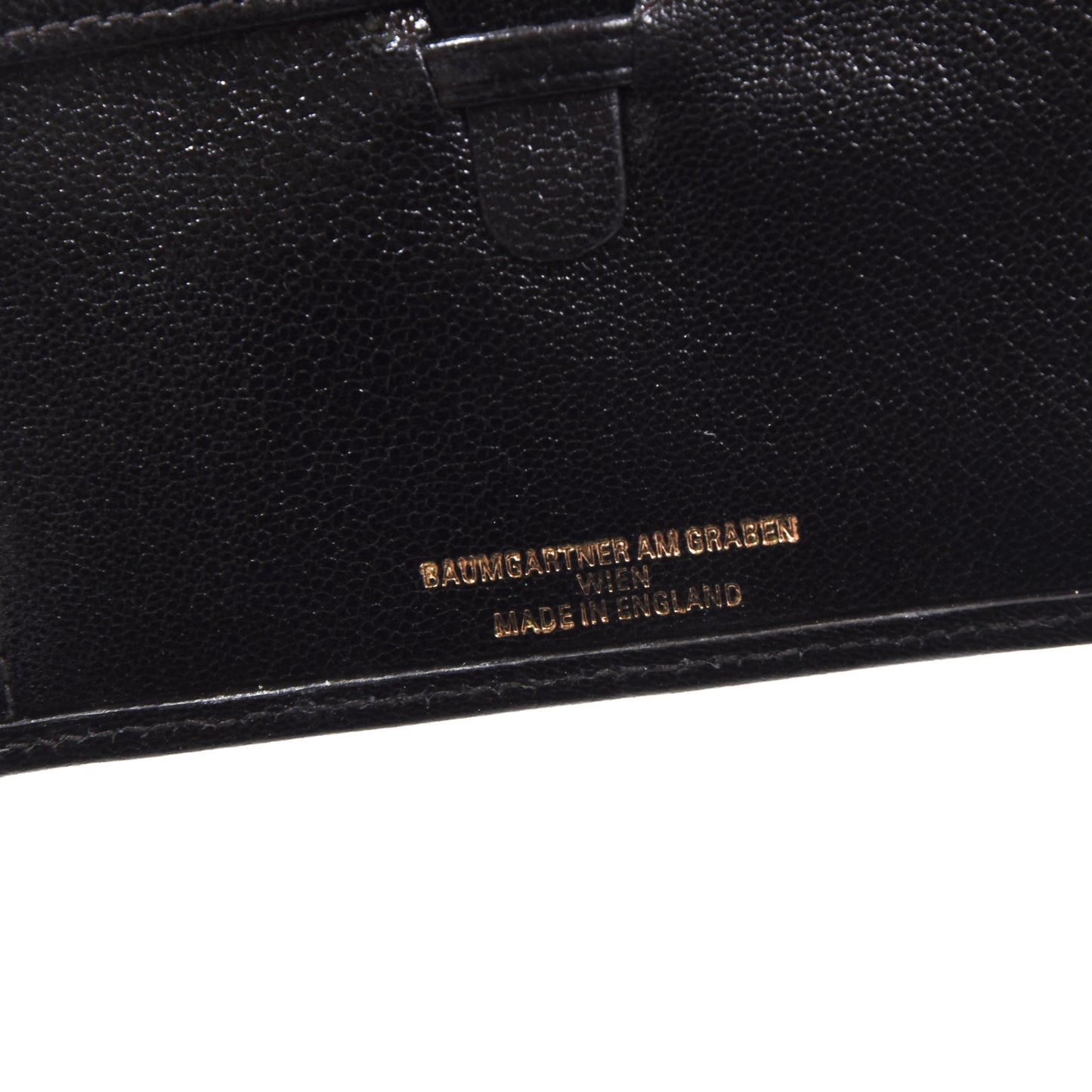 NOS Baumgartner am Graben Wien 1/10 9kt Gold Ledergeldbörse - Schwarz