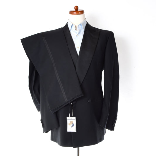 Hobson of Copenhagen x D'Avenza Wool-Mohair Peak Lapel Tuxedo Size 42/ca. 55.5cm - Black