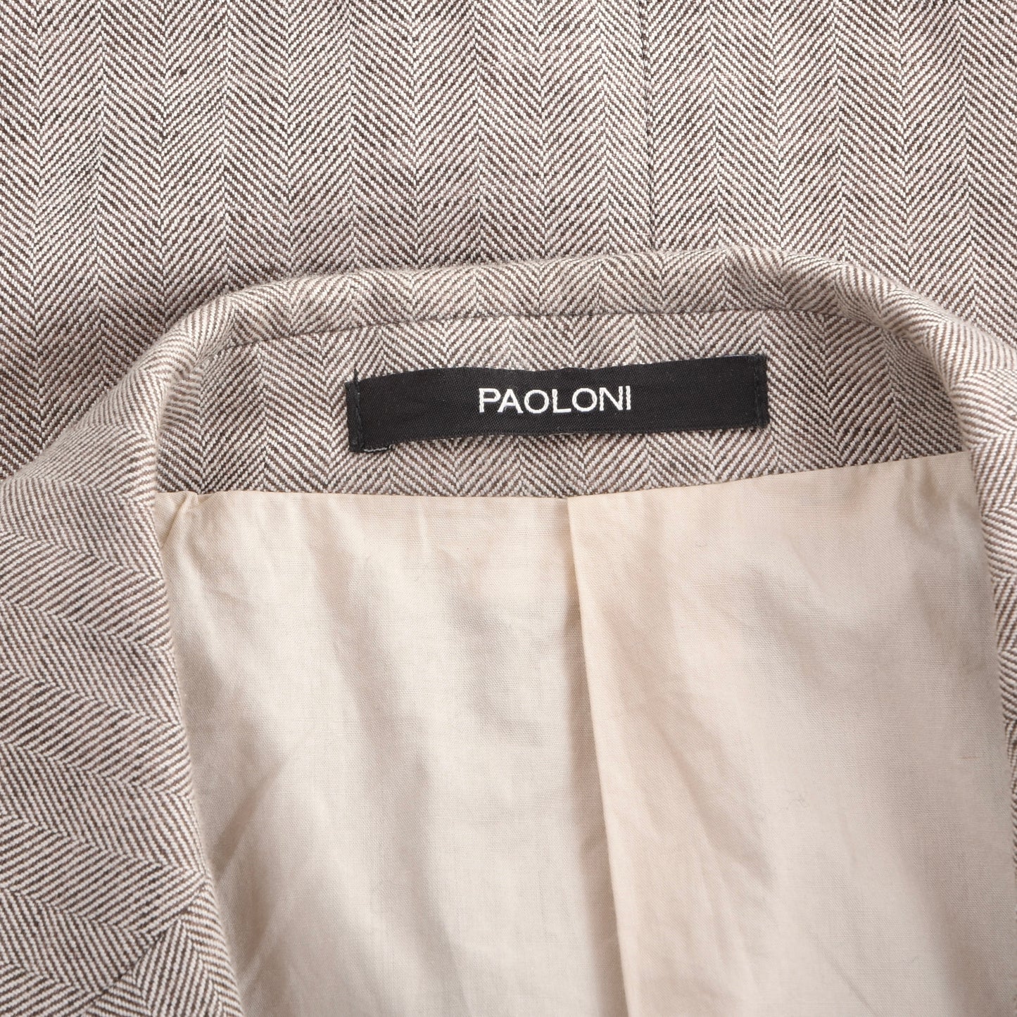 Paoloni Leinen-Baumwoll-Jacke Größe 50 ca. 55cm - Tan-Grau