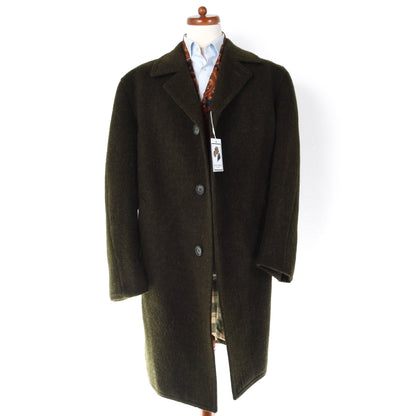 Vintage 100% Wool Overcoat ca. 66.5cm Chest - Moss Green