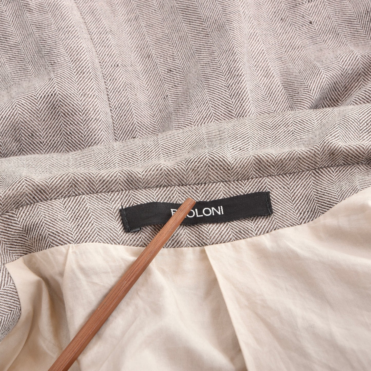 Paoloni Leinen-Baumwoll-Jacke Größe 50 ca. 55cm - Tan-Grau