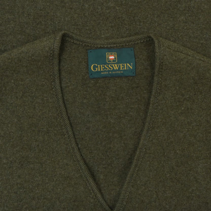 Giesswein Boiled Wool Sweater Vest Size 52 Chest ca. 50.5cm - Moss Green