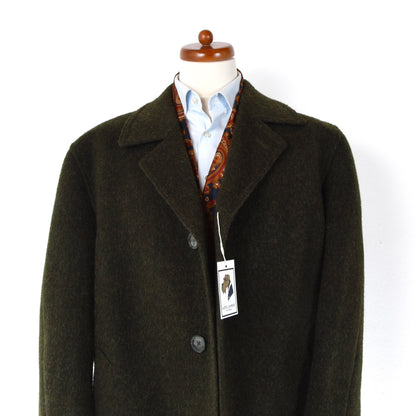 Vintage 100% Wool Overcoat ca. 66.5cm Chest - Moss Green