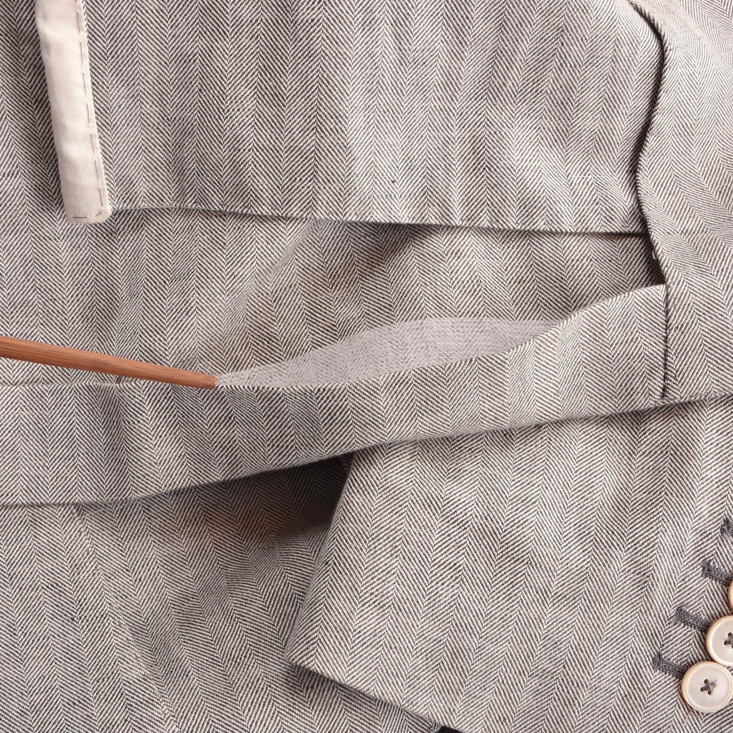 Paoloni Leinen-Baumwoll-Jacke Größe 50 ca. 55cm - Tan-Grau
