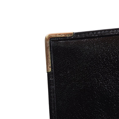 NOS Baumgartner am Graben Wien 1/10 9kt Gold Ledergeldbörse - Schwarz