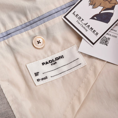 Paoloni Leinen-Baumwoll-Jacke Größe 50 ca. 55cm - Tan-Grau