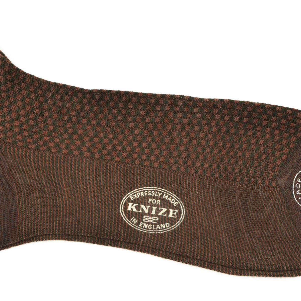 NOS Knize Wien Superfine Merino Wolle Socken Gr. 11 Made in England - Grün & Braun