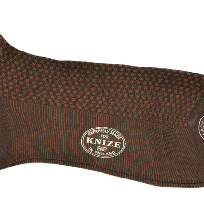 NOS Knize Wien Superfine Merino Wolle Socken Gr. 11 Made in England - Grün & Braun