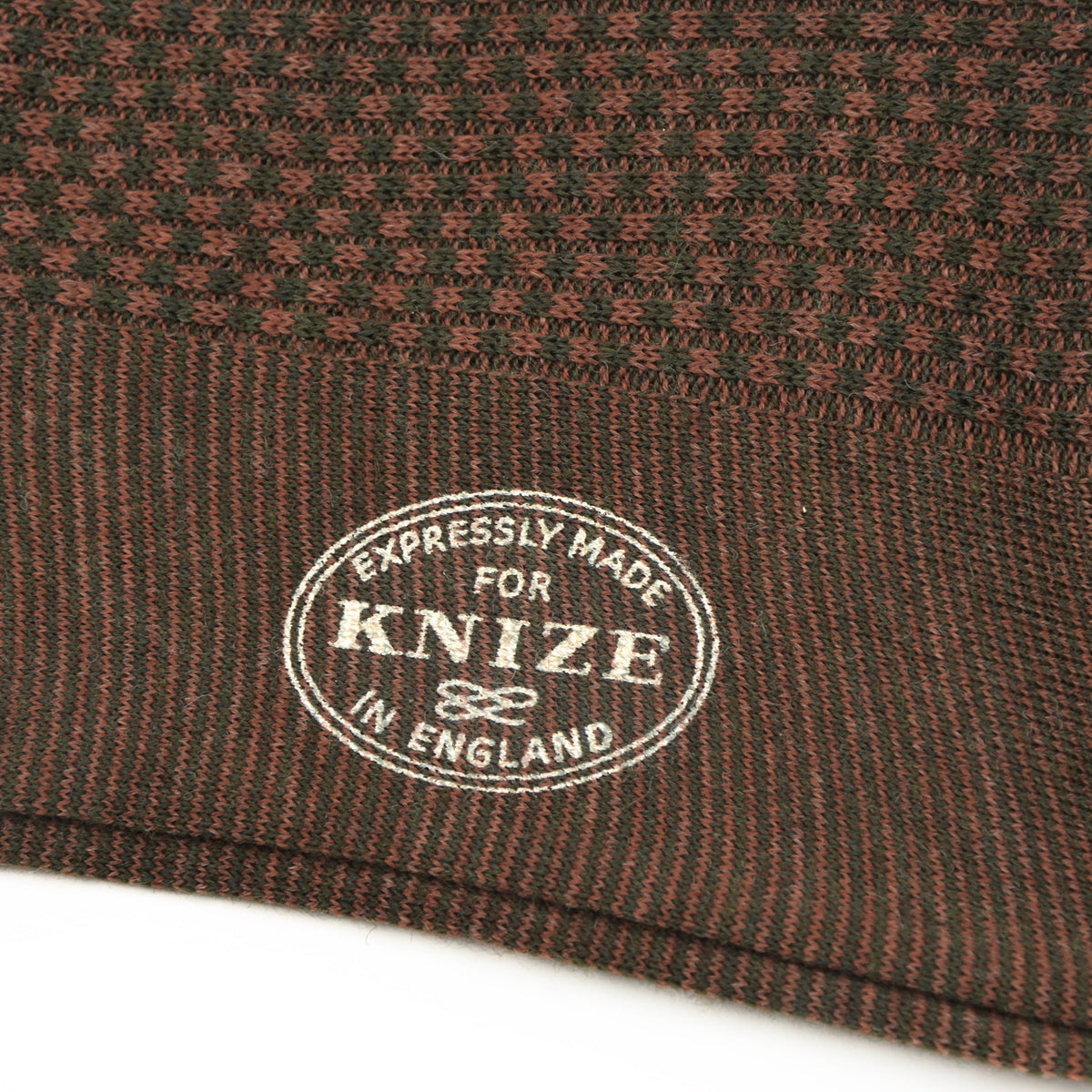 NOS Knize Wien Superfine Merino Wolle Socken Gr. 11 Made in England - Grün & Braun