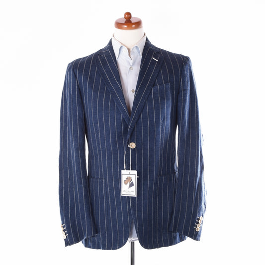 Pal Zileri Leinenjacke Größe 50 ca. 51cm - Blaue Streifen