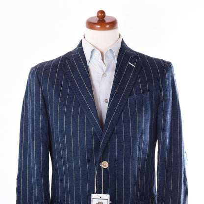 Pal Zileri Leinenjacke Größe 50 ca. 51cm - Blaue Streifen