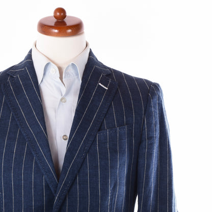 Pal Zileri Leinenjacke Größe 50 ca. 51cm - Blaue Streifen