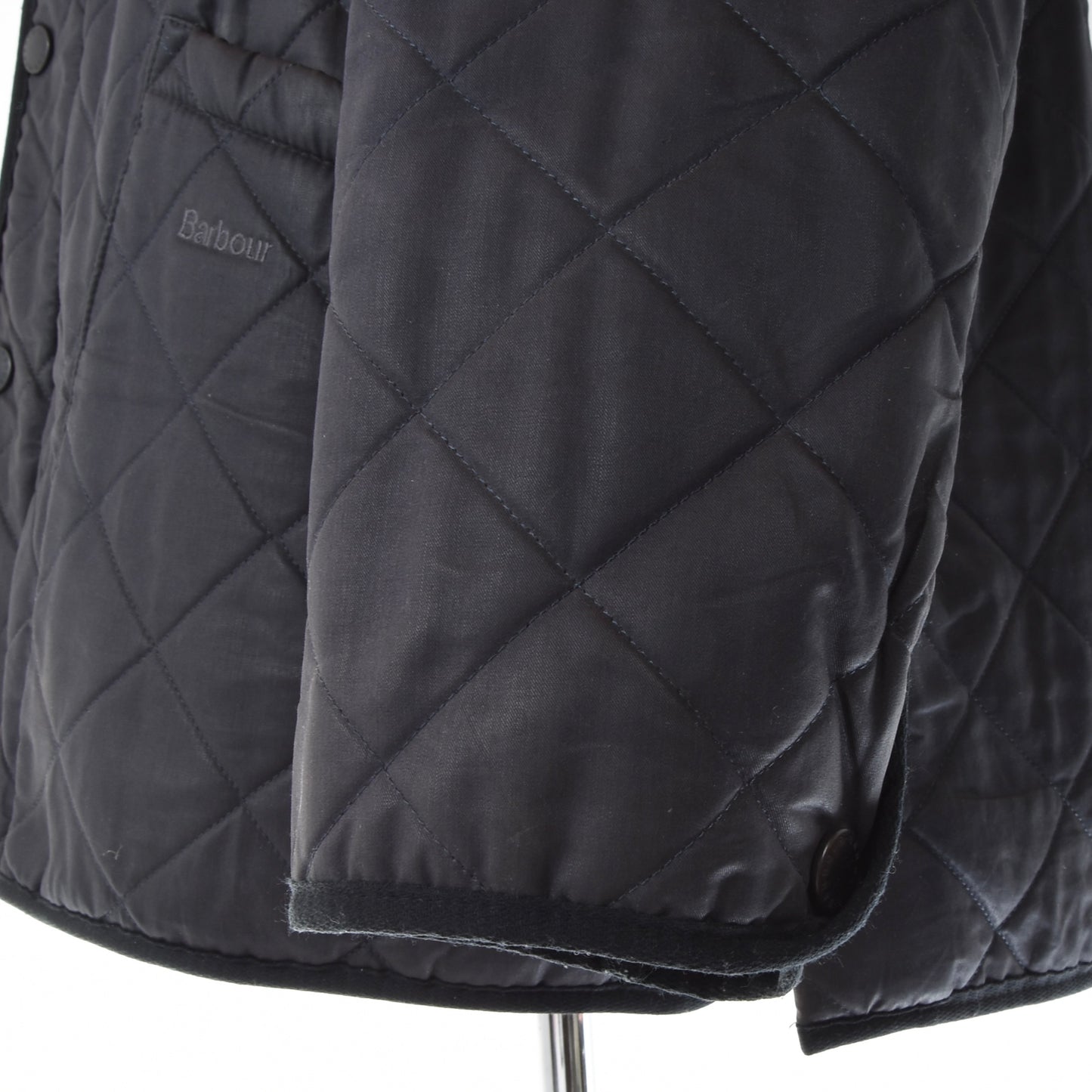 Barbour Duracotton Polarquilt Quilted Jacket Size L Chest ca. 59cm - Black