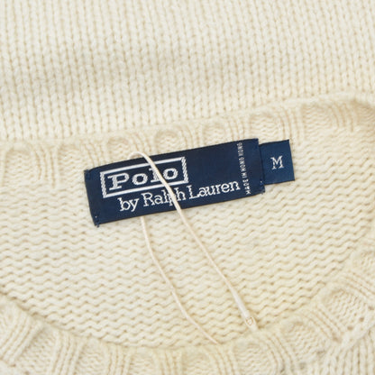 Polo Ralph Lauren American Flag 100% Wool Sweater Size M - Cream