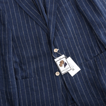 Pal Zileri Leinenjacke Größe 50 ca. 51cm - Blaue Streifen