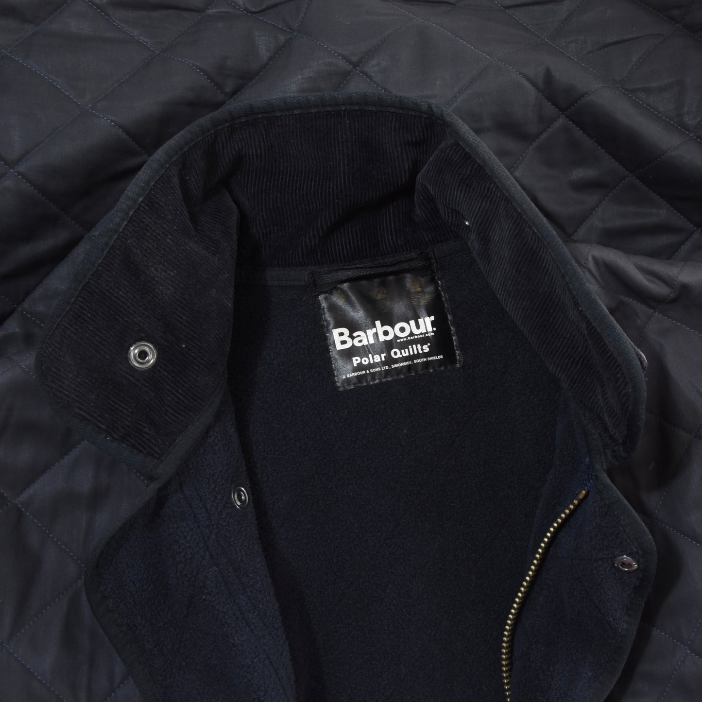 Barbour Duracotton Polarquilt Quilted Jacket Size L Chest ca. 59cm - Black