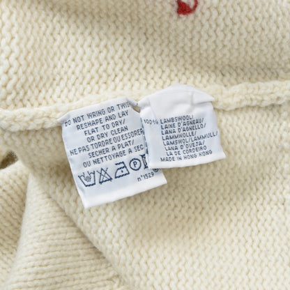 Polo Ralph Lauren American Flag 100% Wool Sweater Size M - Cream