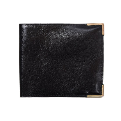 NOS Baumgartner am Graben Wien 1/10 9kt Gold Ledergeldbörse - Schwarz