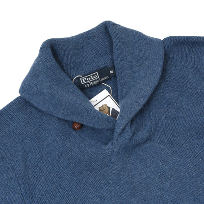 Polo Ralph Lauren Wool/Angora Shawl Collared Sweater Size M - Blue