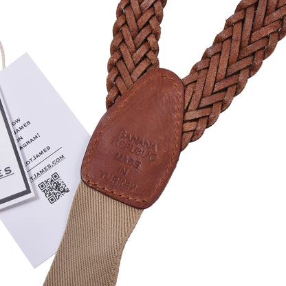 Vintage Banana Republic Geflochtene Lederhosenträger - Braun