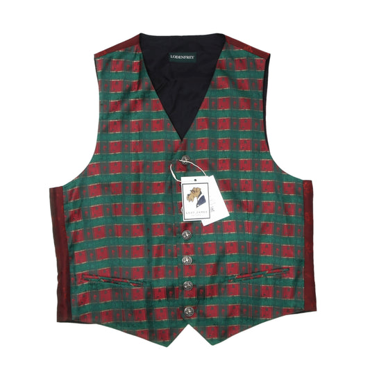 Lodenfrey Trachten Silk-Blend Vest Size 25 ca. 54cm - Red & Green