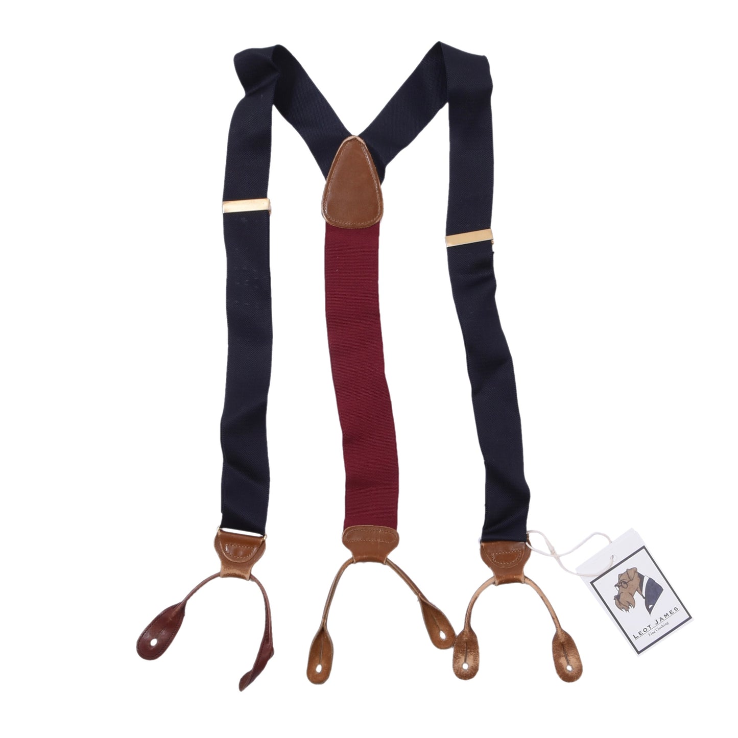 Trafalgar Ribbon Hosenträger - Marineblau/Burgunderrot