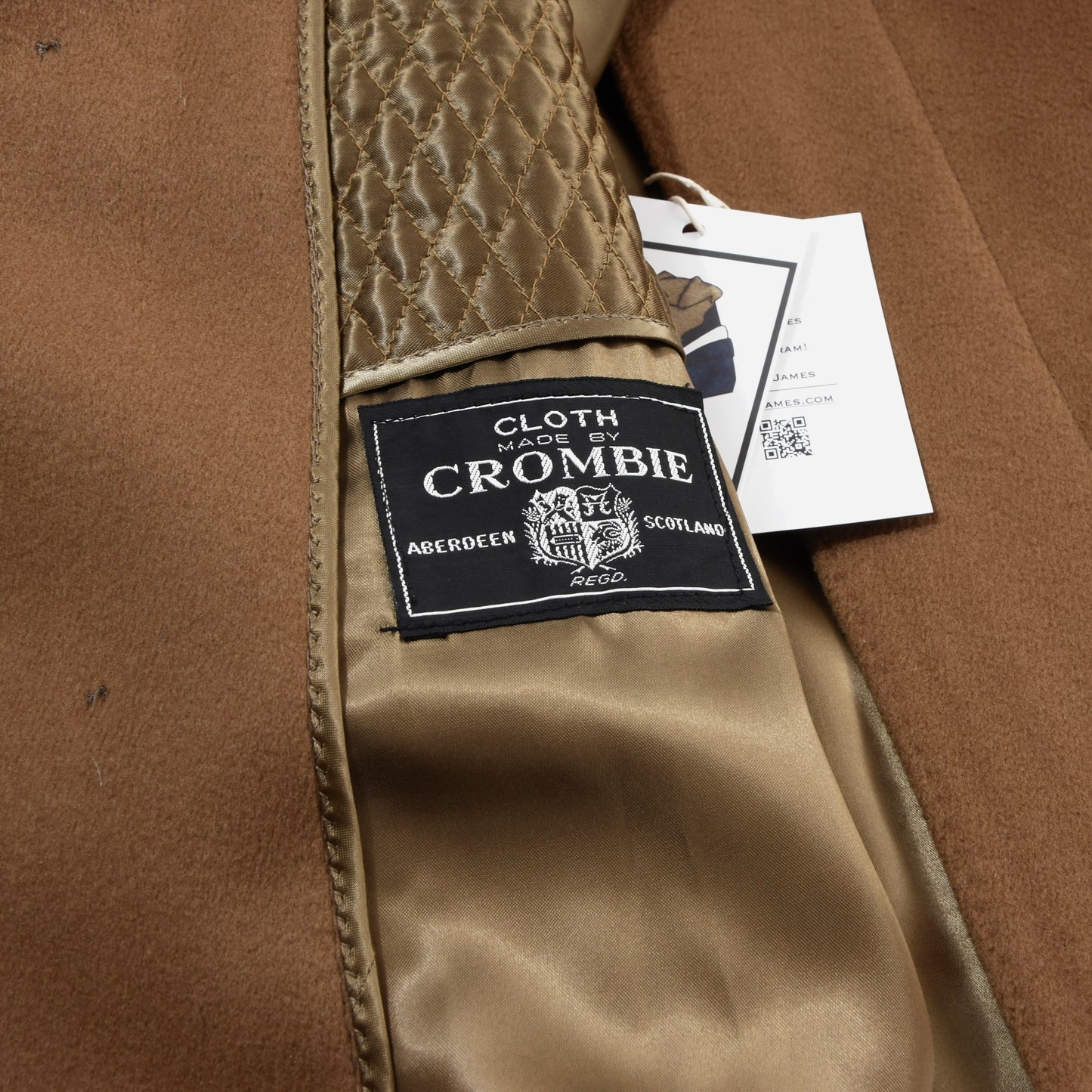 Lord Modell Crombie Cloth Wool Overcoat Size 54 ca. 61.5cm - Tan