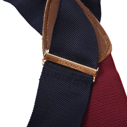 Trafalgar Ribbon Hosenträger - Marineblau/Burgunderrot