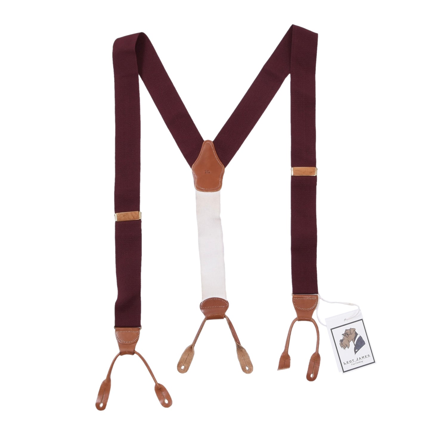 Brooks Brothers Ribbon Braces/Suspenders Size XL - Burgundy