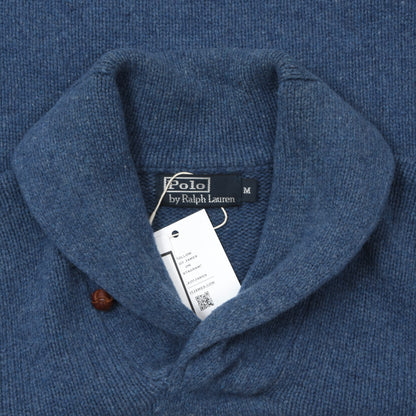 Polo Ralph Lauren Wool/Angora Shawl Collared Sweater Size M - Blue