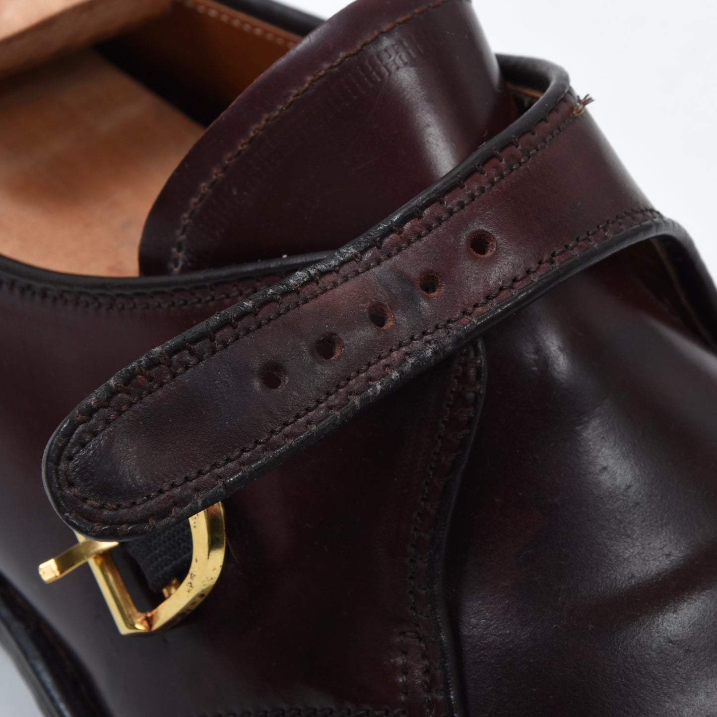 Alden Shell Cordovan Single Monk Schuhe Größe US 7 1/2 C/E