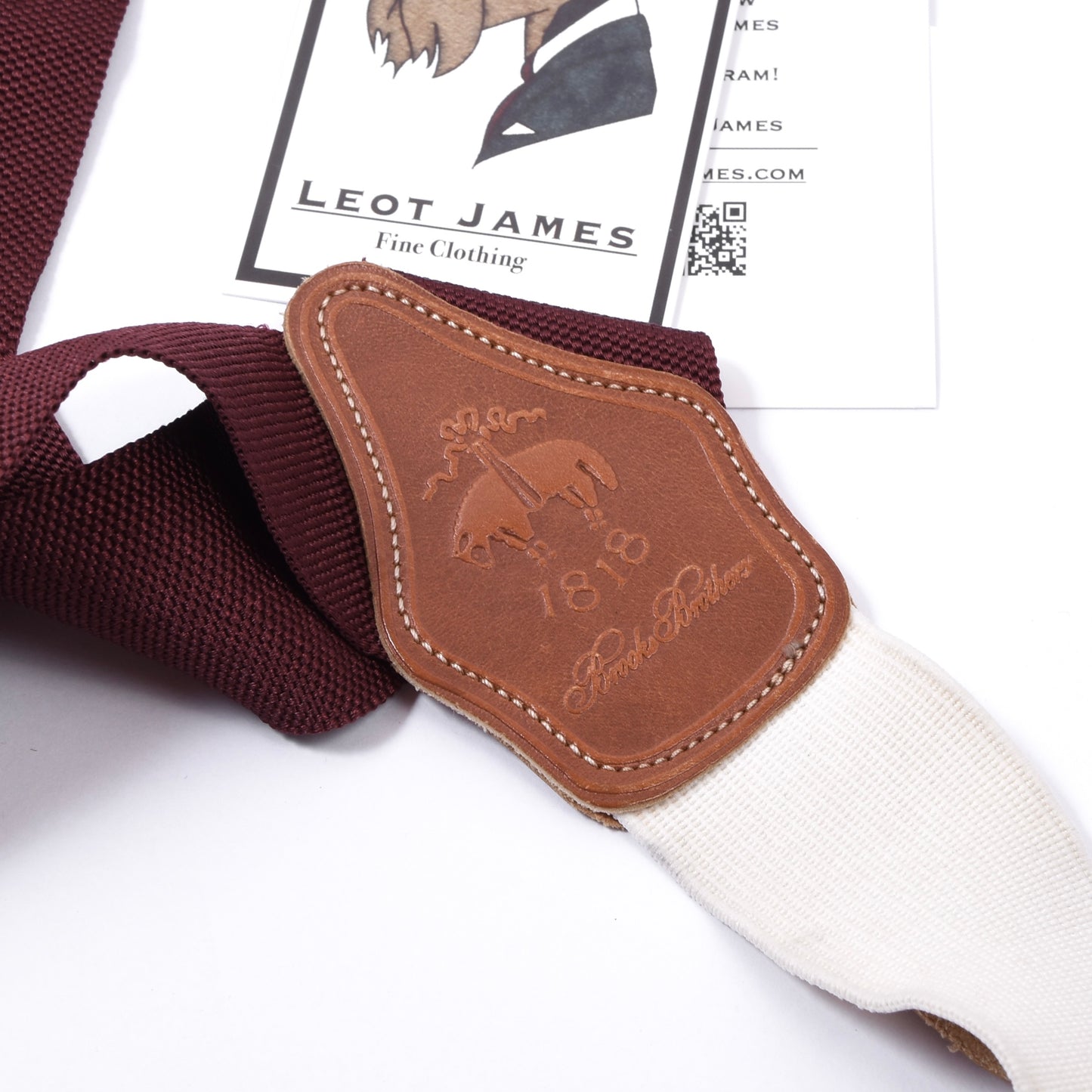 Brooks Brothers Ribbon Braces/Suspenders Size XL - Burgundy