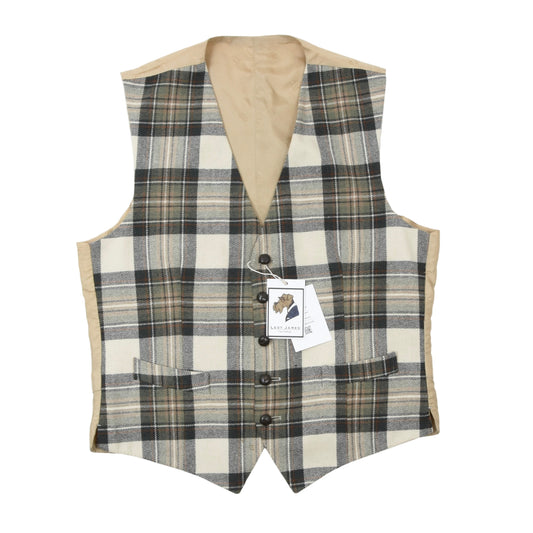 DAKS London Wool Waistcoat/Vest Size EUR 52 - Plaid