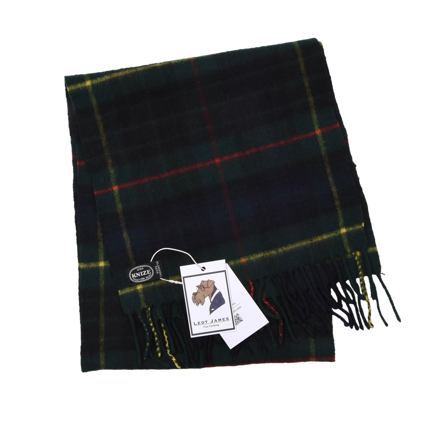 Knize Wien Vintage 100% Cashmere Scarf ca. 134cm - Plaid