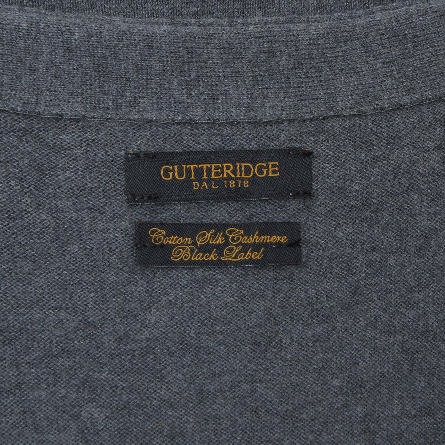 Gutteridge Black Label Cotton-Silk-Cashmere Sweater Vest Size XL Chest ca. 50cm - Grey