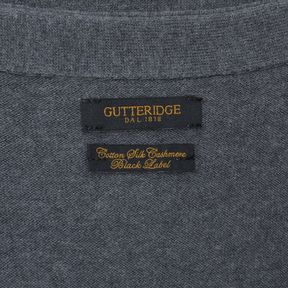 Gutteridge Black Label Cotton-Silk-Cashmere Sweater Vest Size XL Chest ca. 50cm - Grey