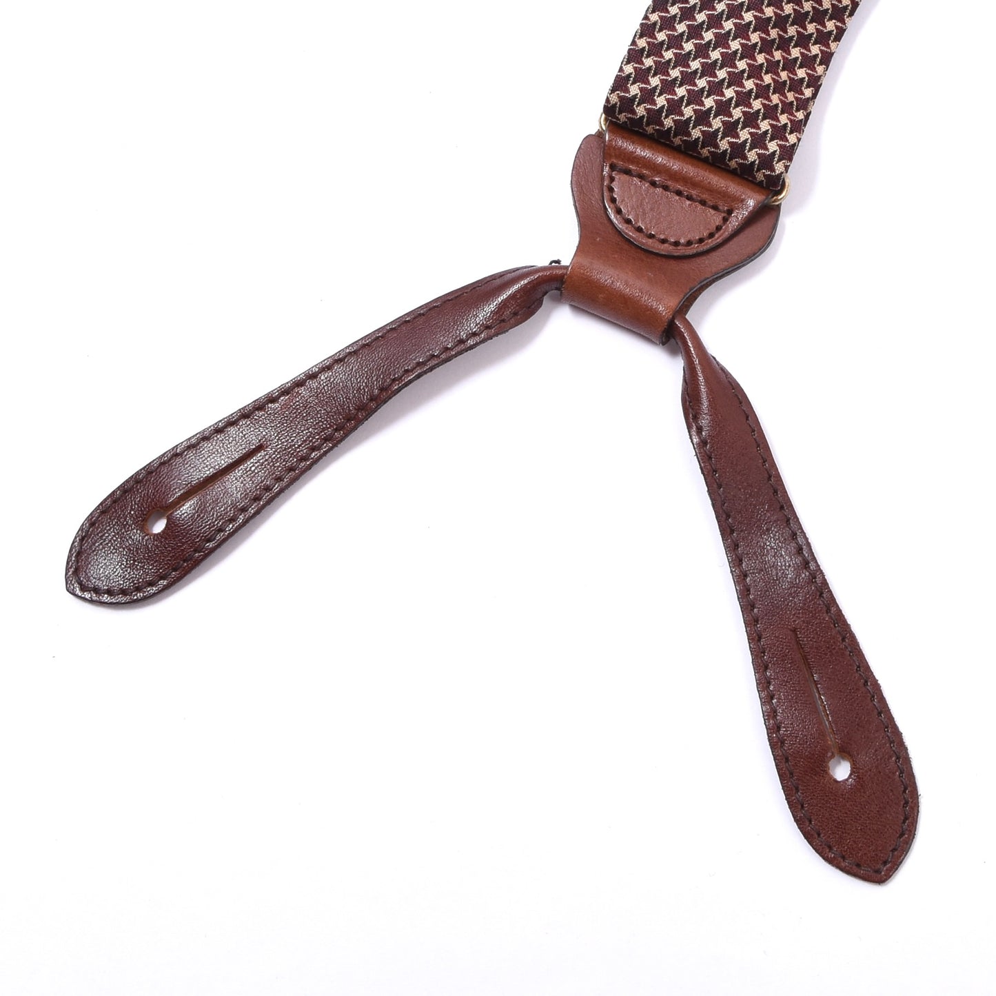 Trafalgar Silk Braces/Suspenders - Burgundy Houndstooth