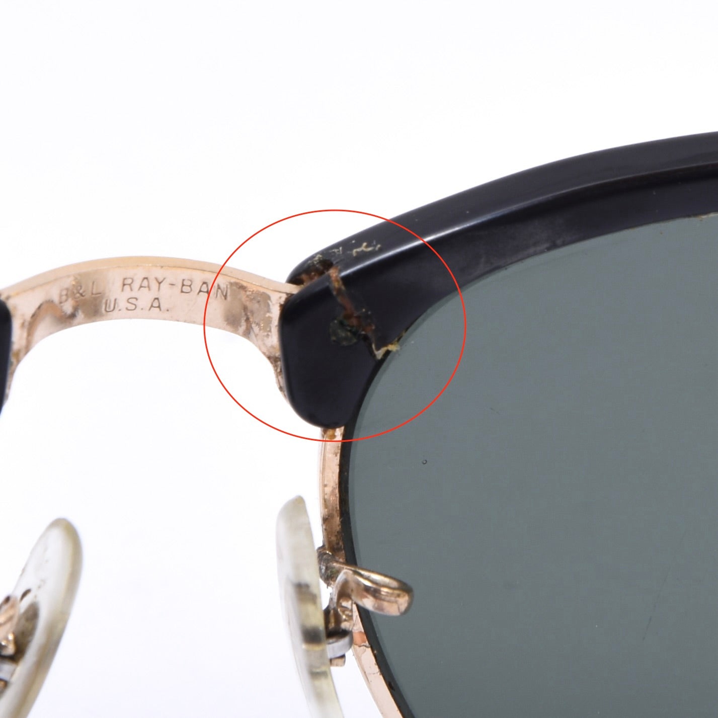 Vintage B&L Ray-Ban Clubmaster W0365 Sonnenbrille - Schwarz