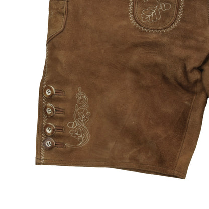 H. Moser Salzburg Suede Lederhose Size 50 - Brown