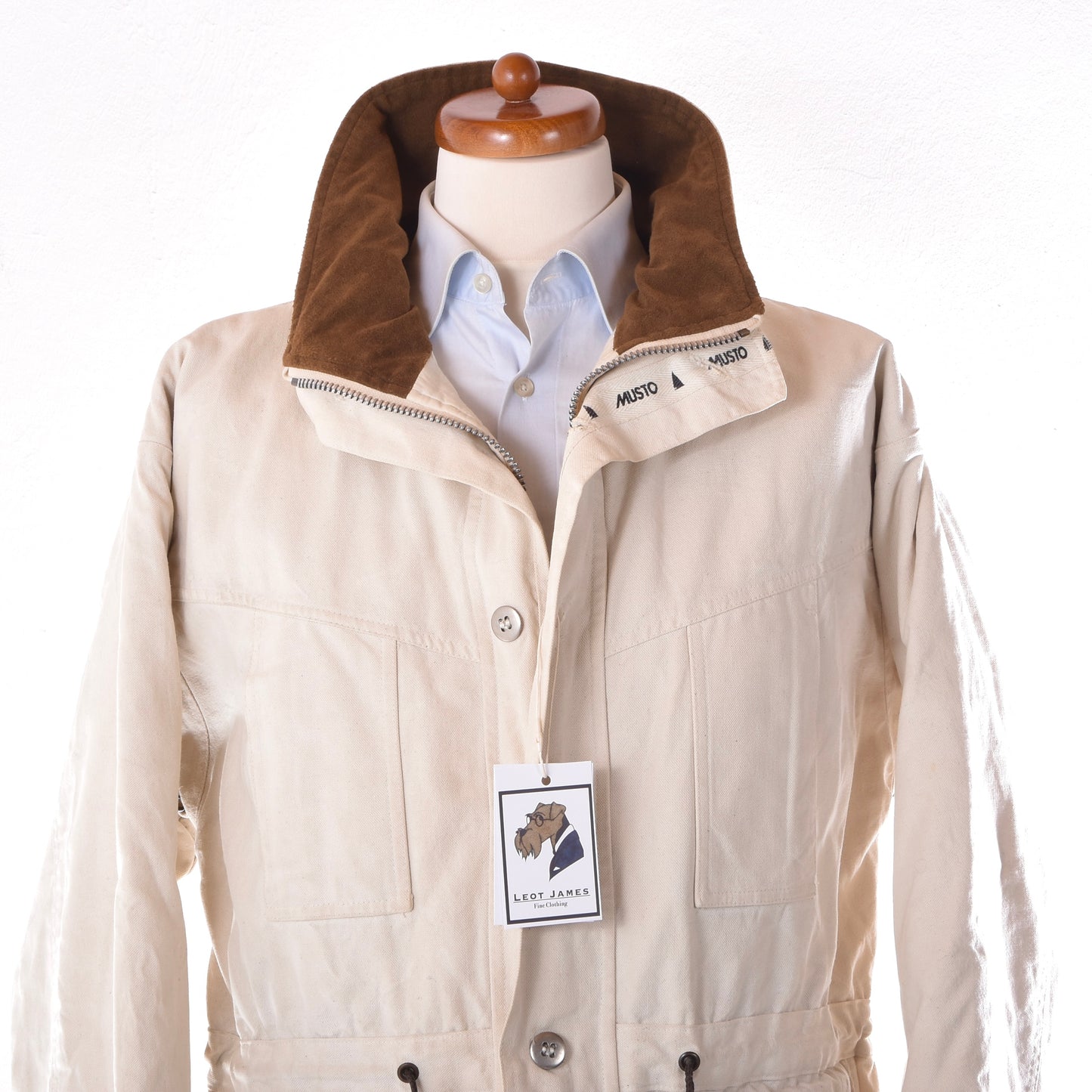 Vintage Musto Canvas Segeljacke Größe M ca. 61,5cm - Ecru