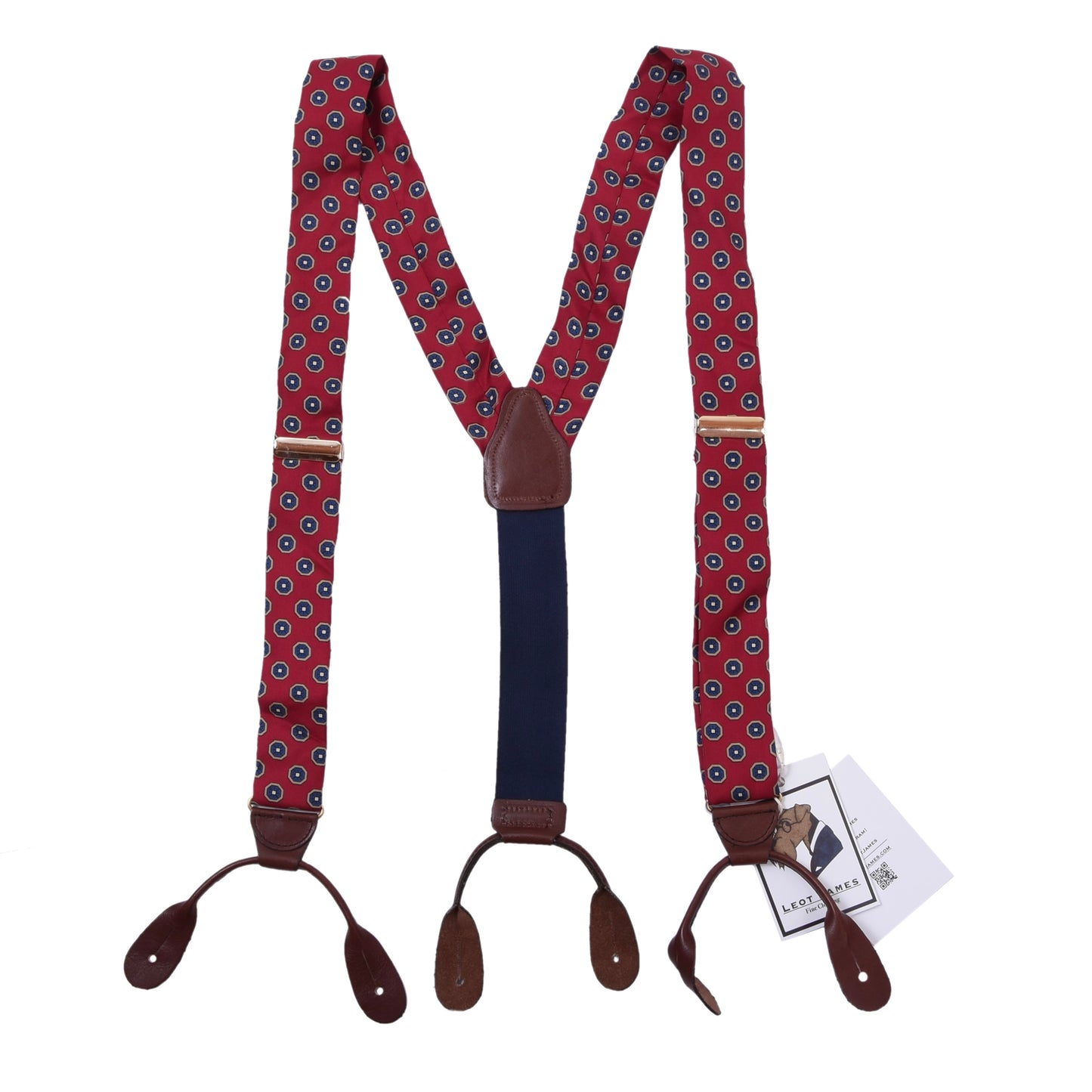 Classic Silk Braces/Suspenders - Red Neat