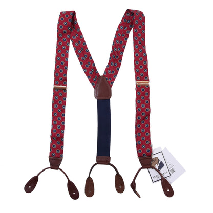 Classic Silk Braces/Suspenders - Red Neat